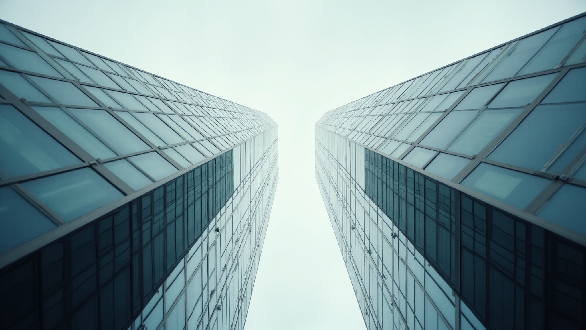 Modern architecture reaching upward - elevated perspective